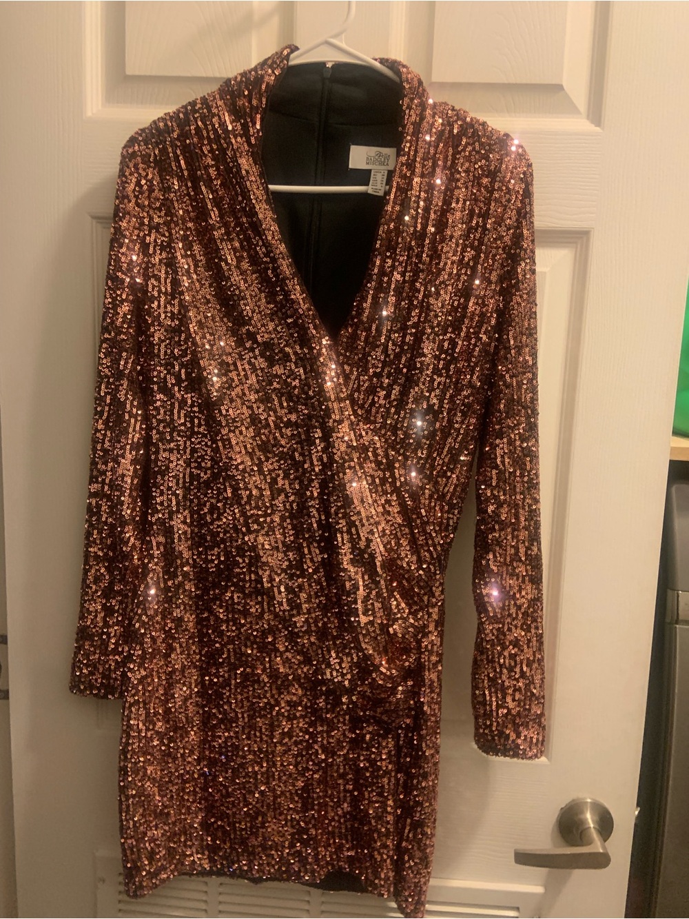 Badgley Mischka Rose and blush pink cocktail dress size 6 so sparkly!